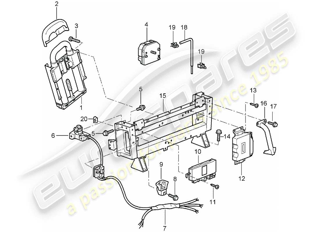 porsche 2003 (996) roll bar diagramma delle parti
