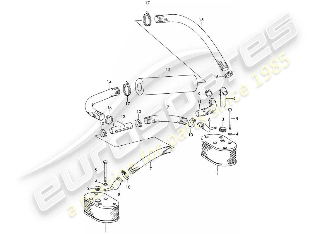 porsche 911/912 (1965) filtro aria a bagno d'olio - per veicoli con - 5-speed - trasmissione - non per: - (i),(f) - per - (usa) - m 075 0001 >> diagramma delle parti