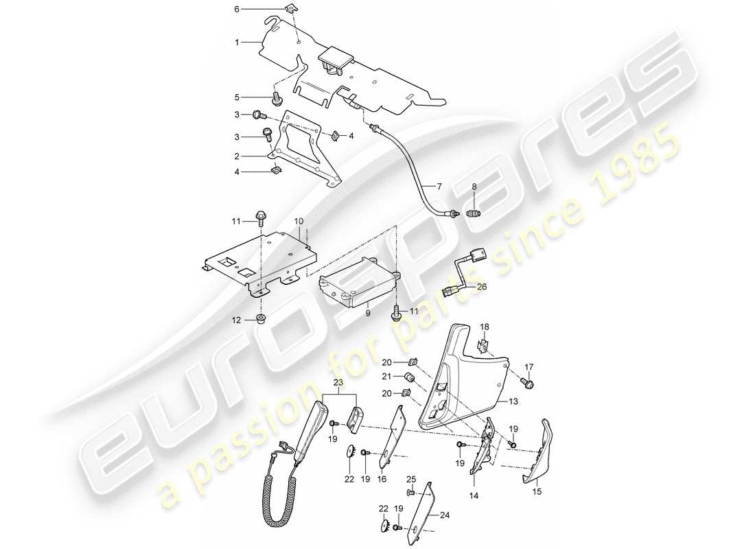 porsche 2009 997-2 turbo / gt2 telefono diagramma delle parti