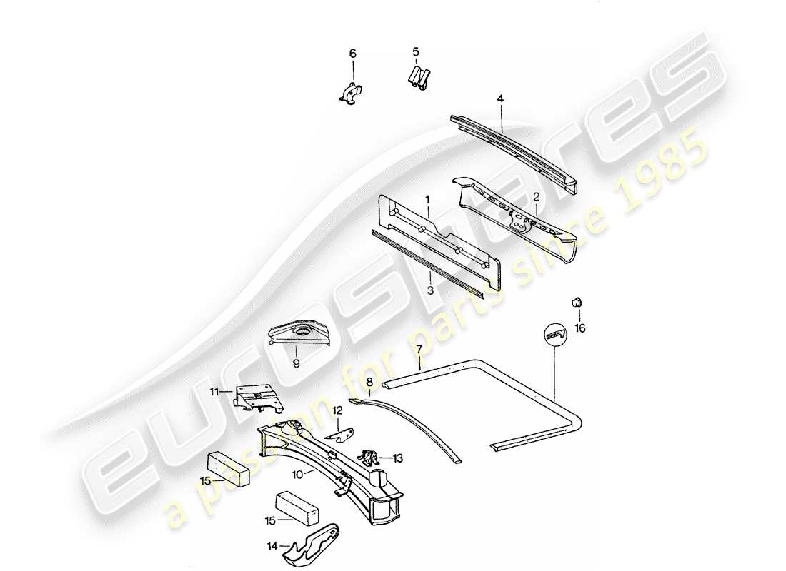 porsche 1977 (911 turbo) diagramma delle parti del telaio