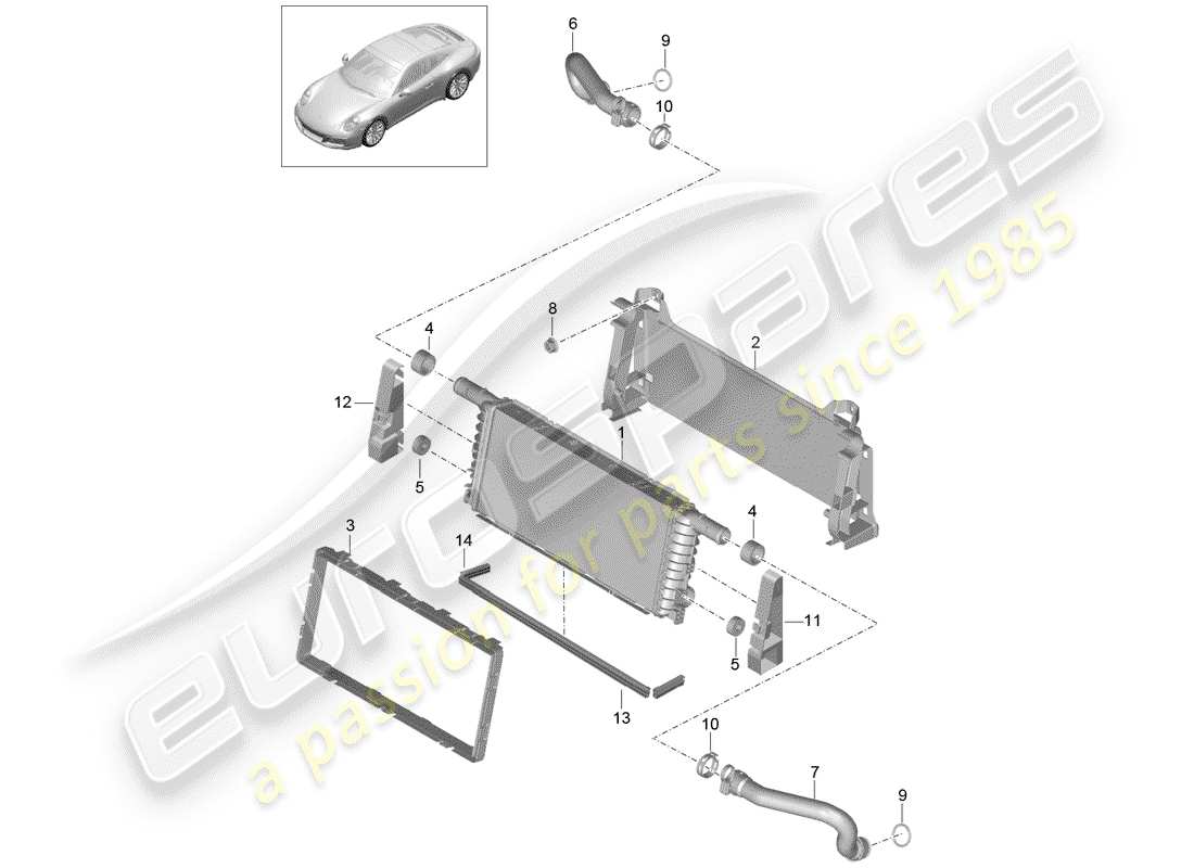 porsche 2020 (991-2) termosifone diagramma delle parti