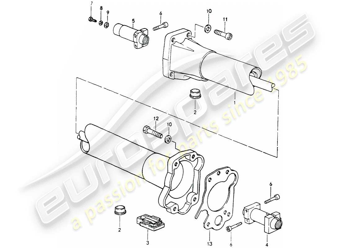 porsche 1990 (964) tubo centrale diagramma delle parti
