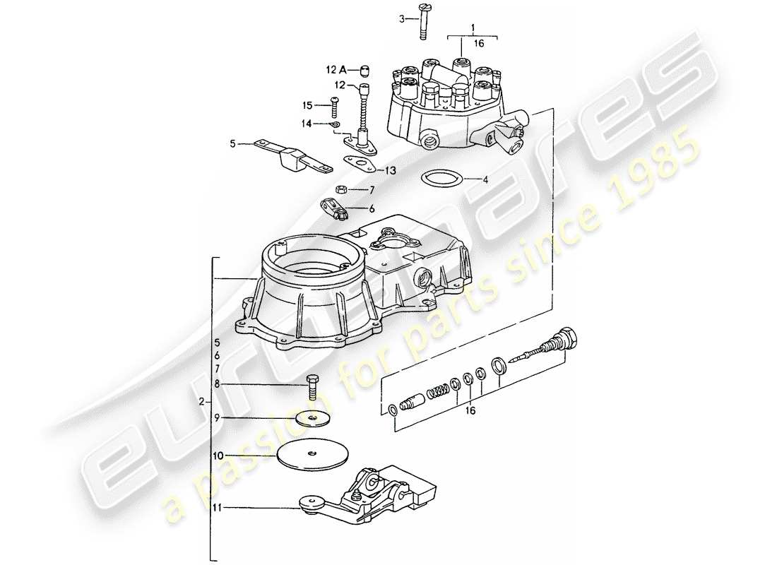 porsche 1990 (964) unità di controllo miscela diagramma delle parti