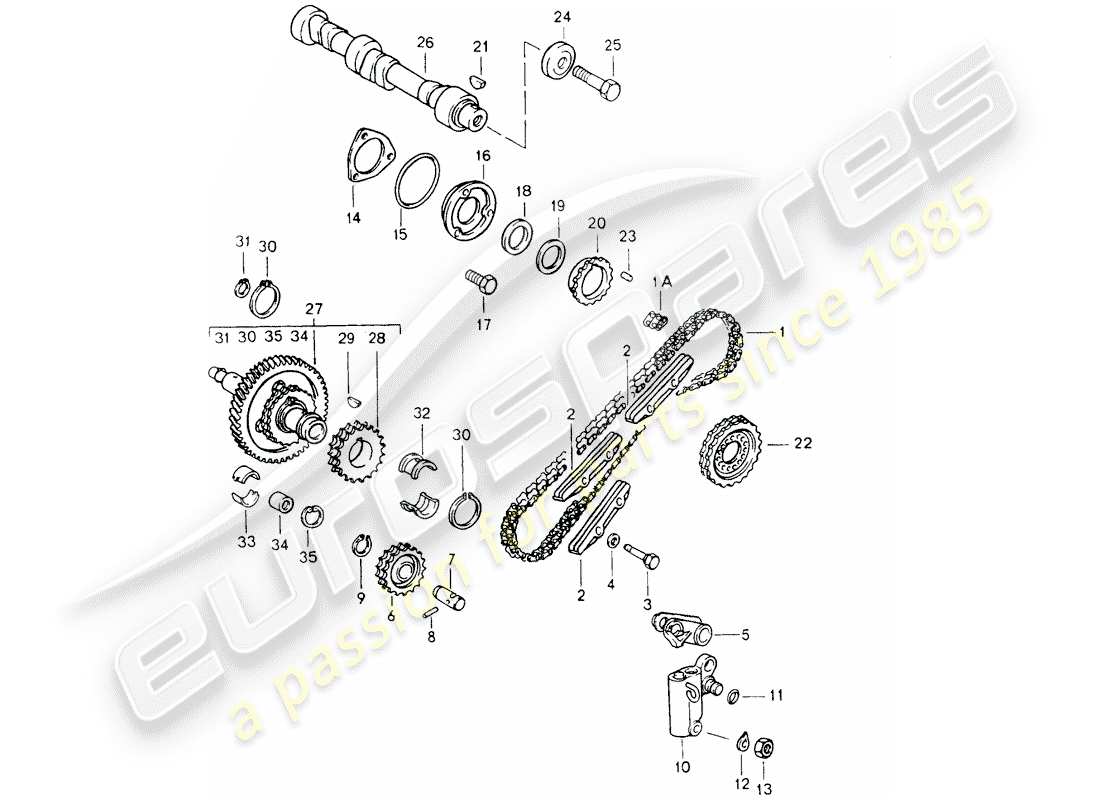 porsche 1990 (964) controllo della valvola diagramma delle parti