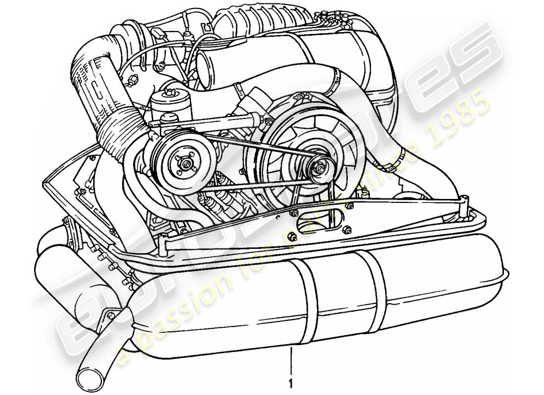 porsche replacement catalogue (1984) motore revisionato diagramma delle parti