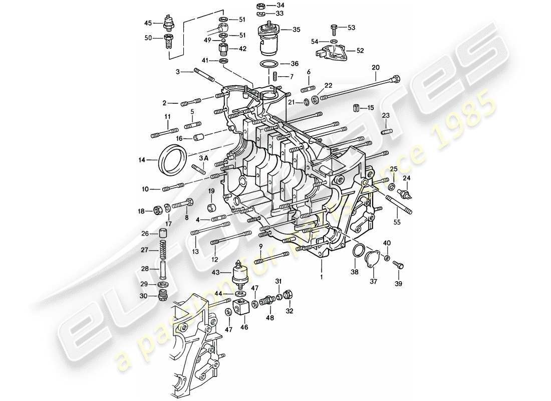 porsche 1986 (911) basamento diagramma delle parti