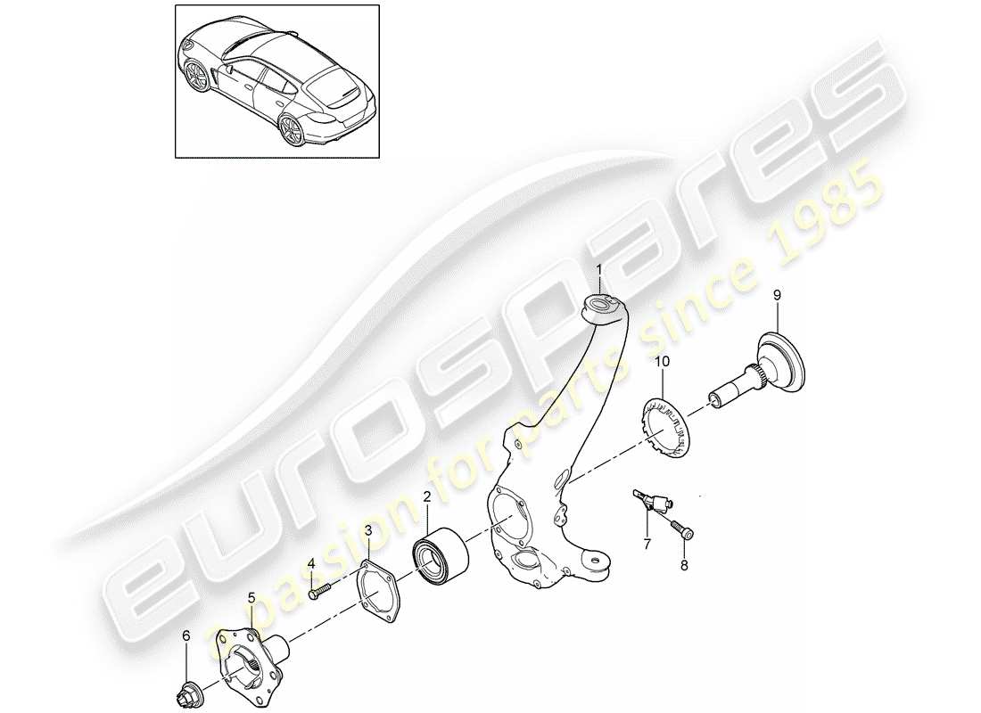 porsche 2012 (panamera 970) portaruota diagramma delle parti