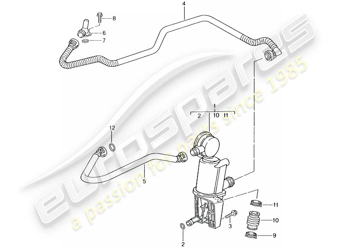 porsche 2002 (986 boxster) basamento - separatore olio diagramma delle parti
