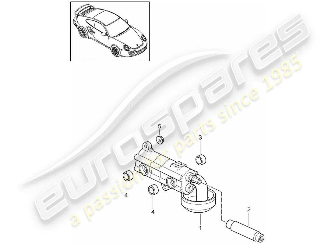 porsche 2011 (997-2 turbo / gt2 rs) schema delle parti della pompa dell'olio