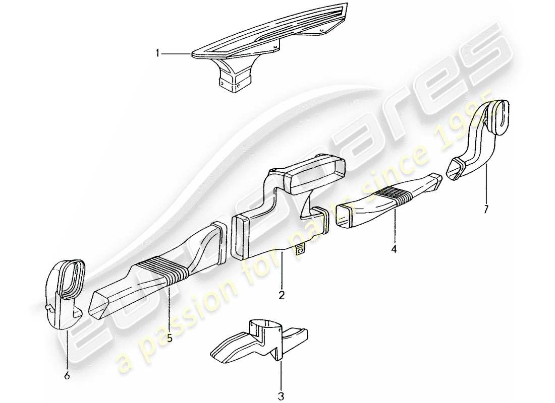 porsche 2004 (996) riscaldatore - condotto aria diagramma delle parti