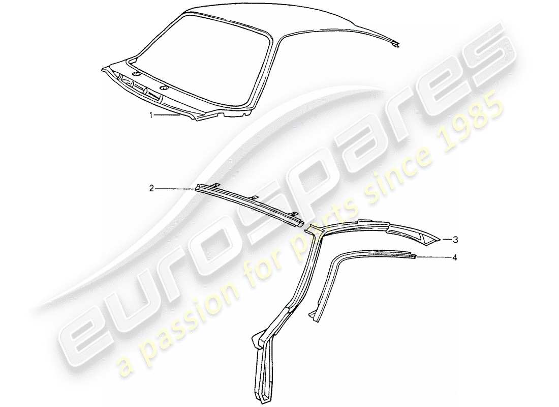 porsche 1990 (964) pannellatura esterna diagramma delle parti