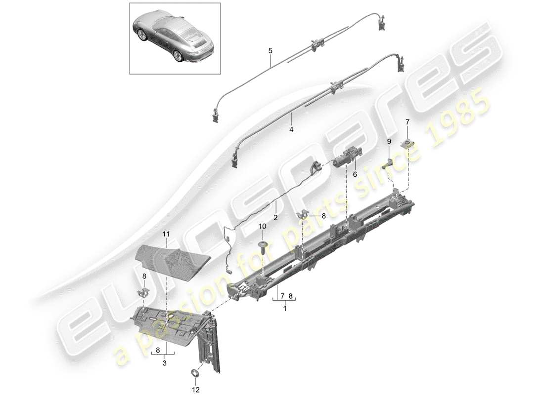 porsche 2020 (991-2) diagramma delle parti flap