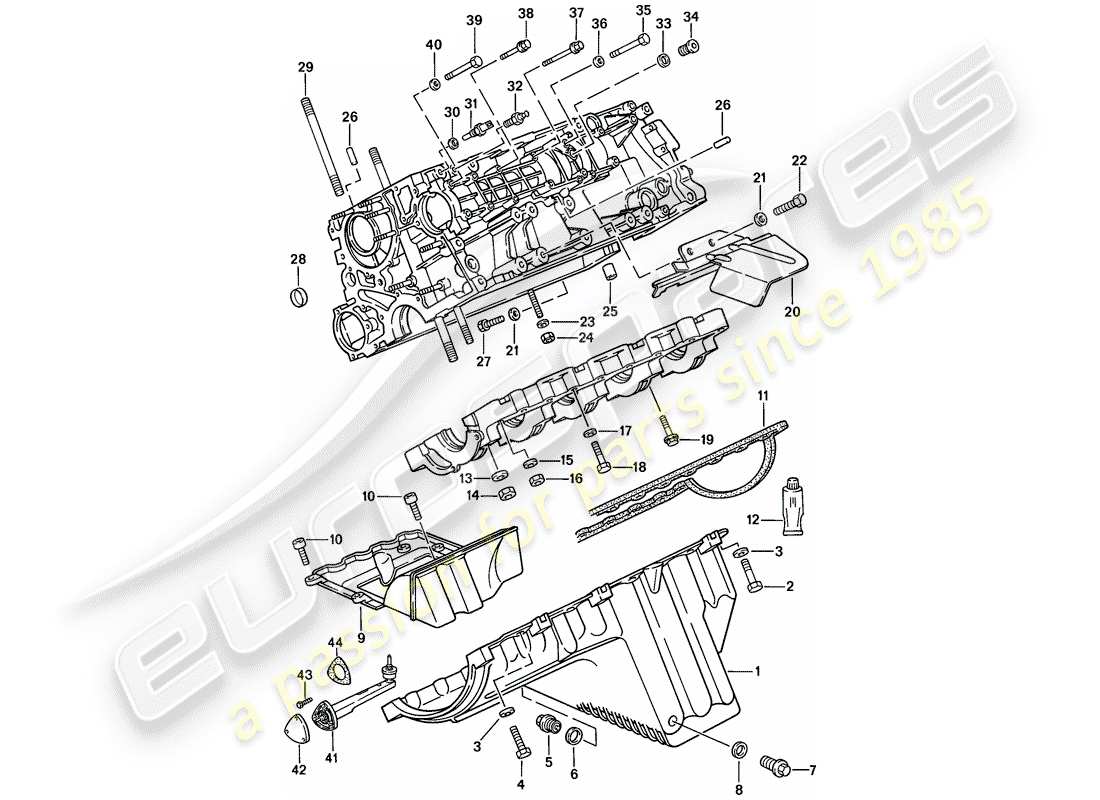 porsche 1987 (924s) basamento - fissaggi diagramma delle parti