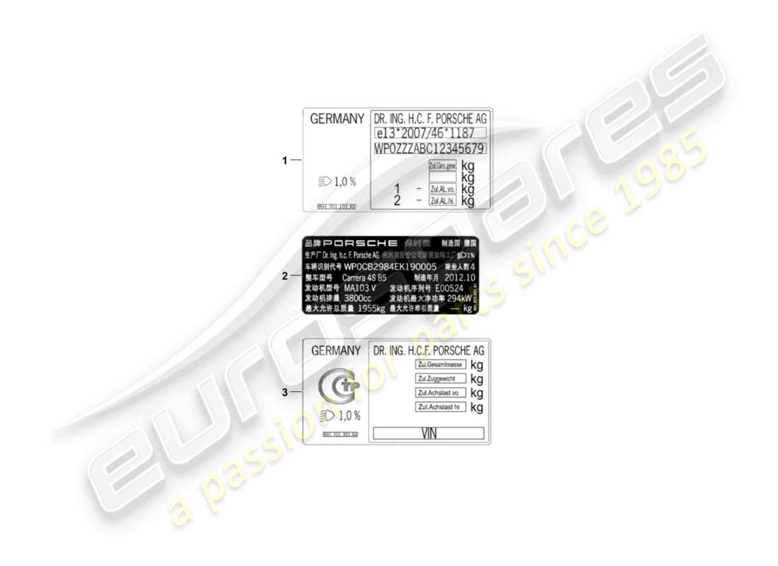 porsche 2012 (panamera 970) segnali/avvisi d >>- mj 2013 diagramma delle parti