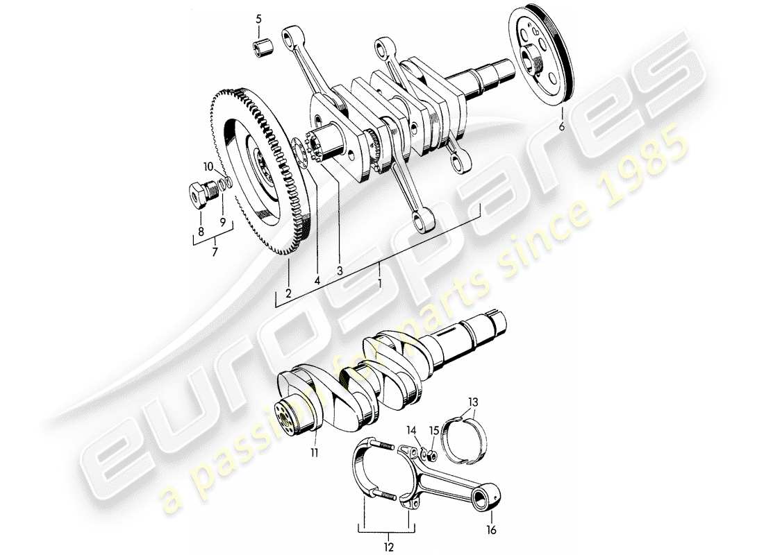 porsche 1954 (356/356a) albero motore - m >> 10 199 - m >> 21 780 - m >> 50 099 - m >> 21 999 - m >> 33 {9 } - m >> 40 999 diagramma delle parti