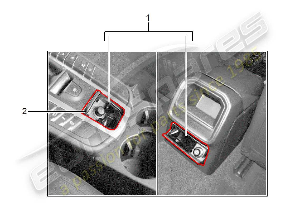 porsche 2020 (tequipment macan) pacchetto fumatori diagramma delle parti