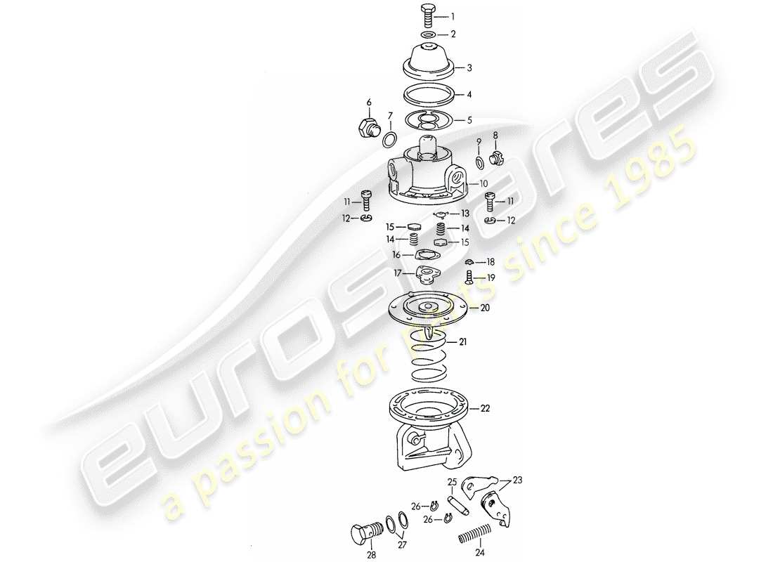 porsche 1963 (356b/356c) parti singole - per - pompa carburante schema delle parti