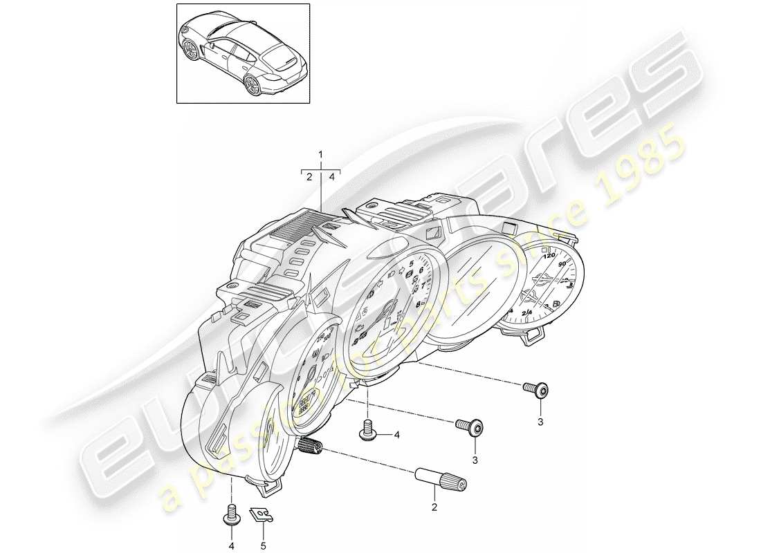 porsche 2011 (panamera 970) diagramma delle parti degli strumenti