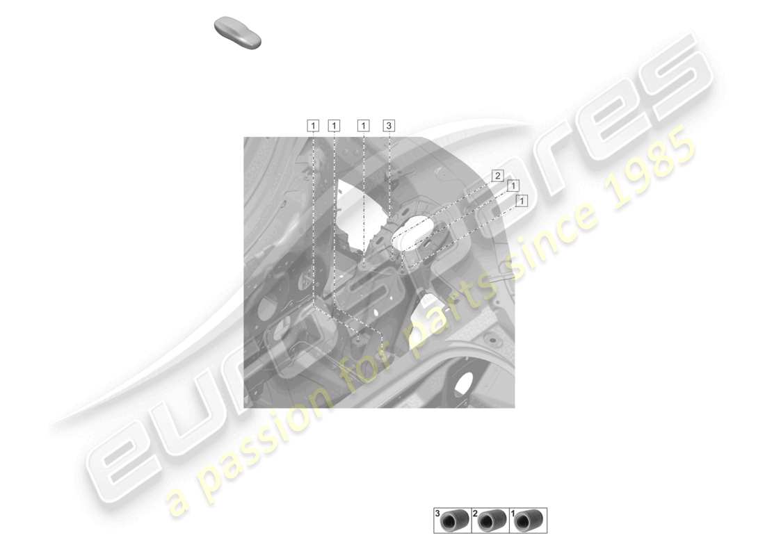 porsche 2020 (992-1) montaggio del montante della sospensione anteriore diagramma delle parti