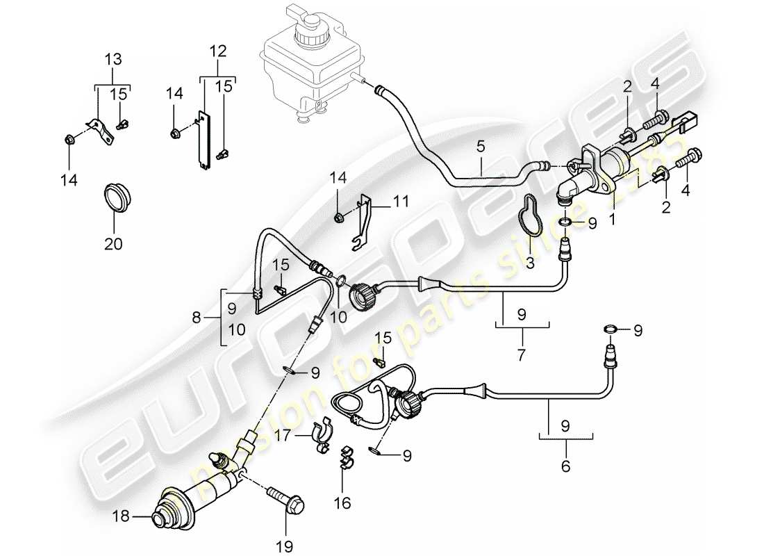 porsche 2010 (cayenne e1 9pa) frizione idraulica diagramma delle parti