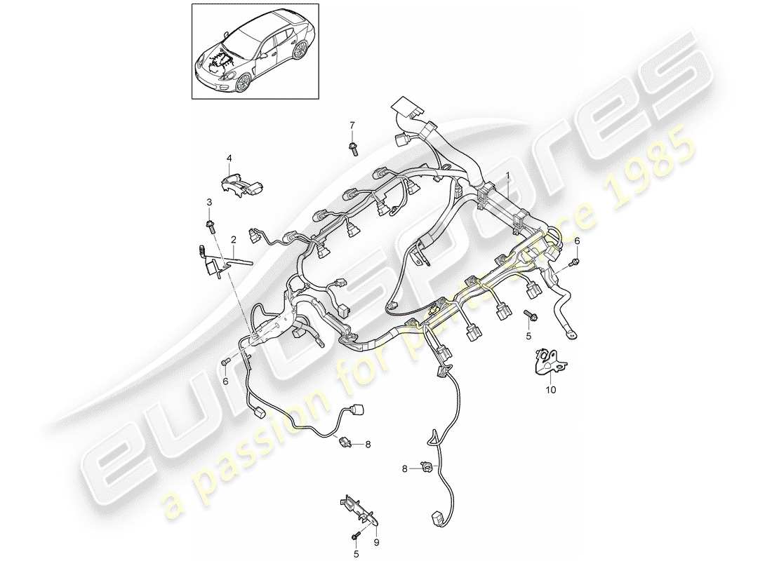 porsche 2011 (panamera 970) cablaggi elettrici schema delle parti