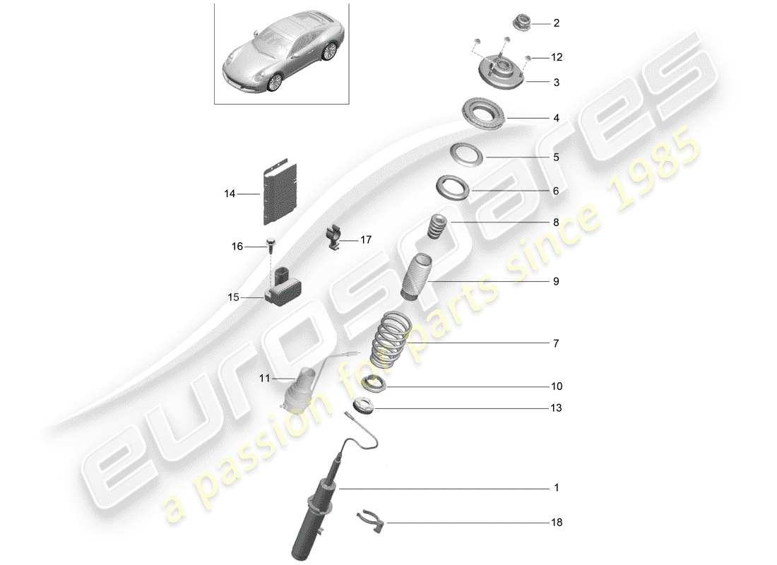 porsche 2019 (991-2) sospensione diagramma delle parti