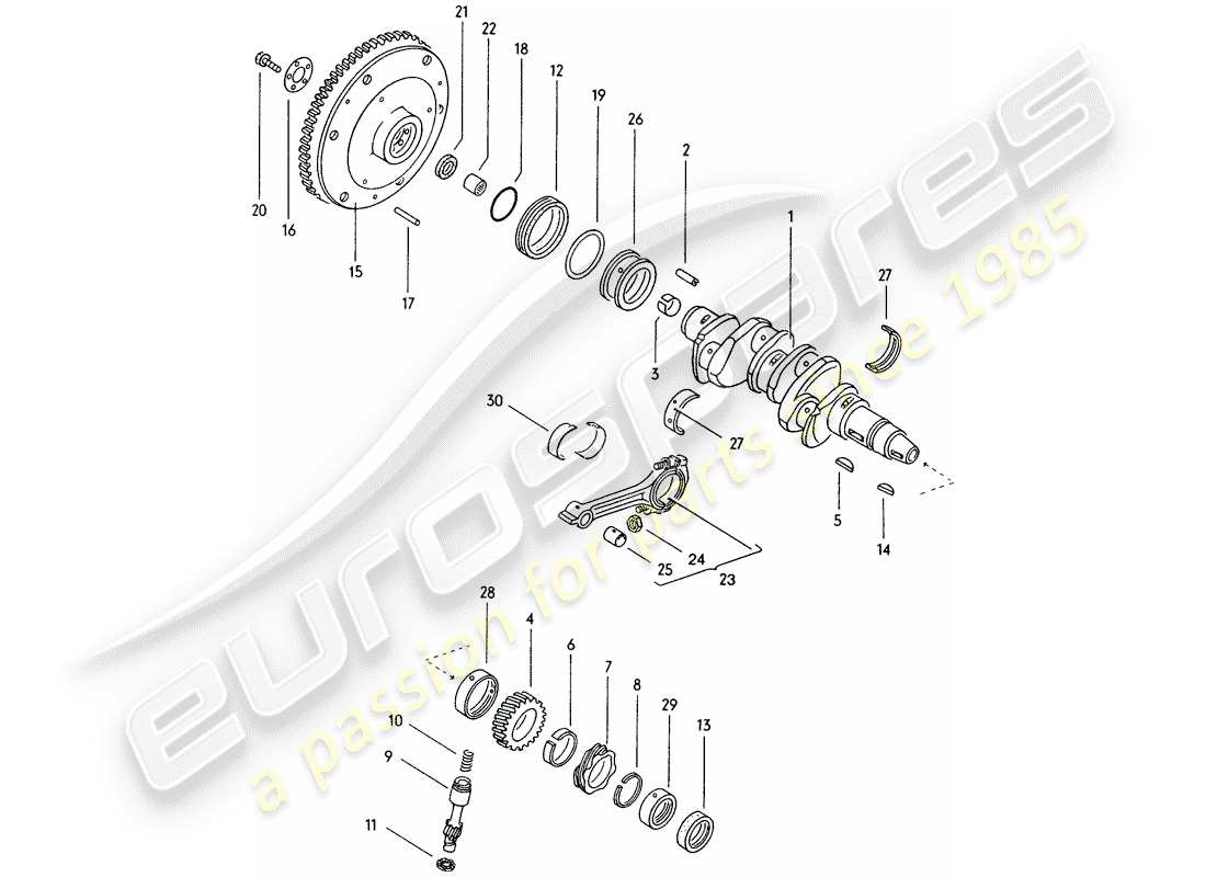 porsche 1976 (914) albero a gomiti diagramma delle parti