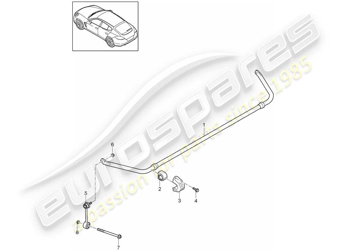 porsche 2012 (panamera 970) stabilizzatore diagramma delle parti