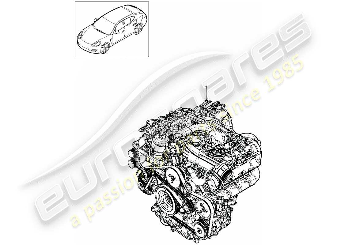 porsche 2013 (panamera 970) motore di sostituzione schema delle parti