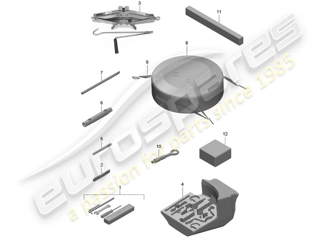 porsche 2019 (991-2 turbo) attrezzo diagramma delle parti