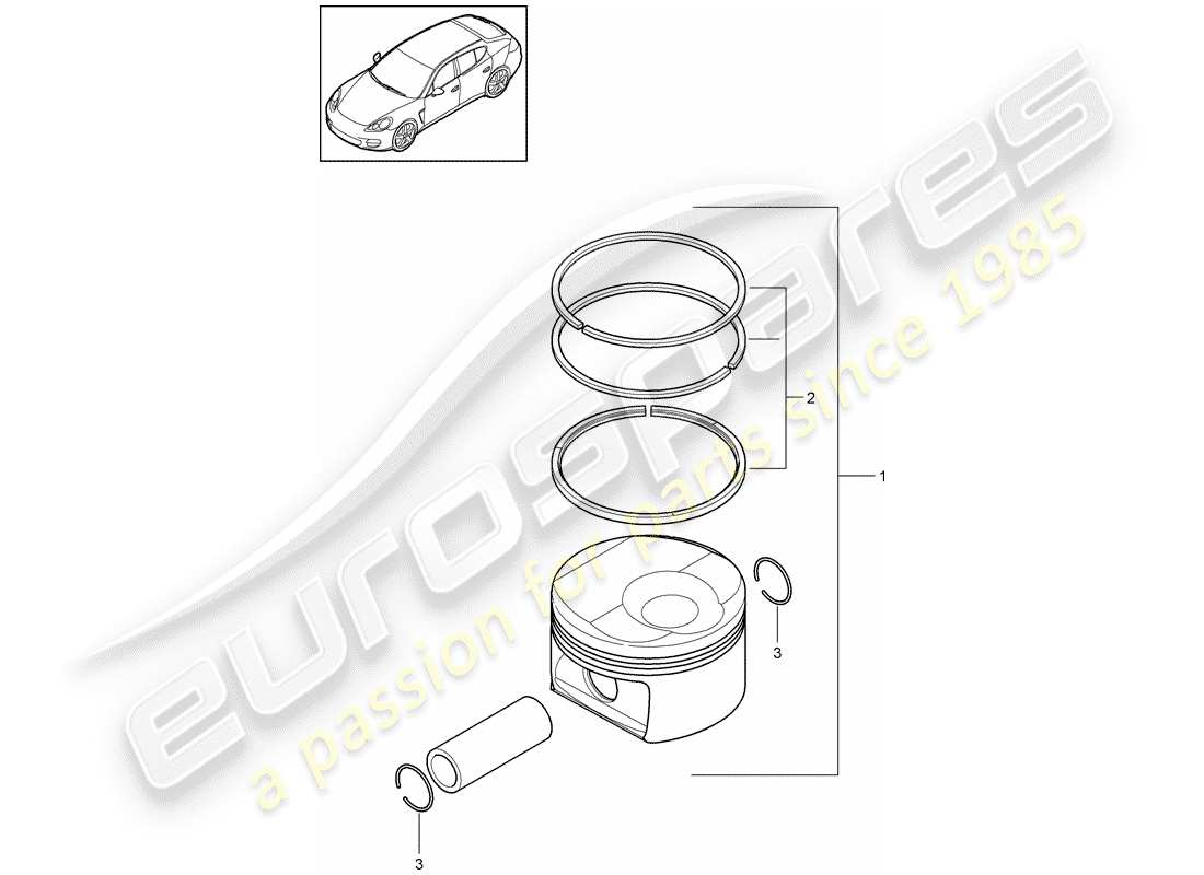 porsche 2012 (panamera 970) pistone diagramma delle parti