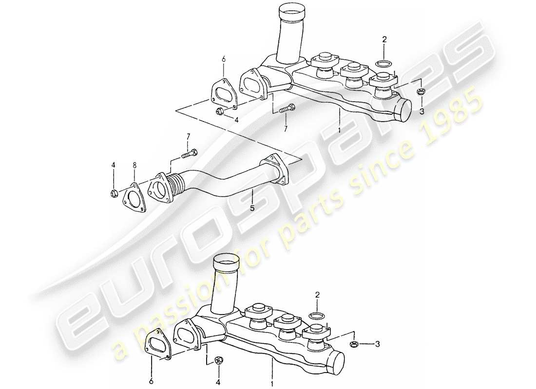 porsche 1990 (964) diagramma delle parti del nucleo del riscaldatore