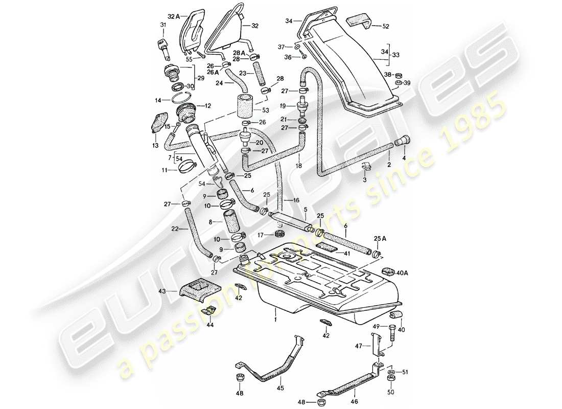 porsche 1981 (924) serbatoio carburante - f 92-cn402 198>> - f 93-cn100 306>> diagramma delle parti