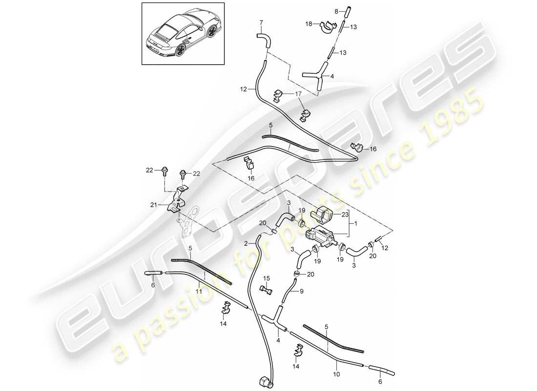porsche 2011 (997-2 turbo / gt2 rs) controllo del vuoto diagramma delle parti