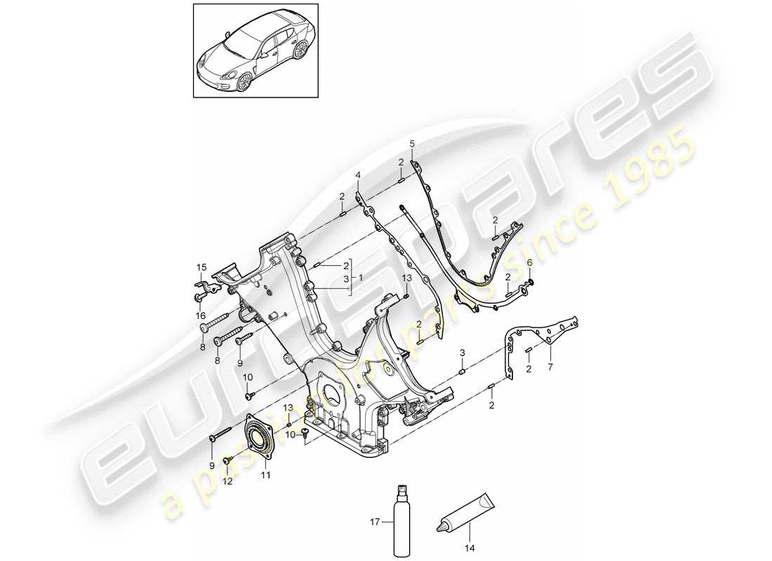 porsche 2011 (panamera 970) copertura catena di distribuzione schema delle parti