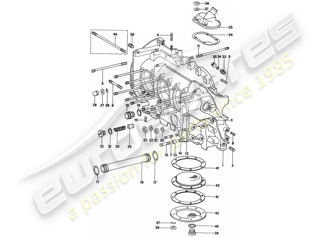 porsche 1972 (914) basamento diagramma delle parti