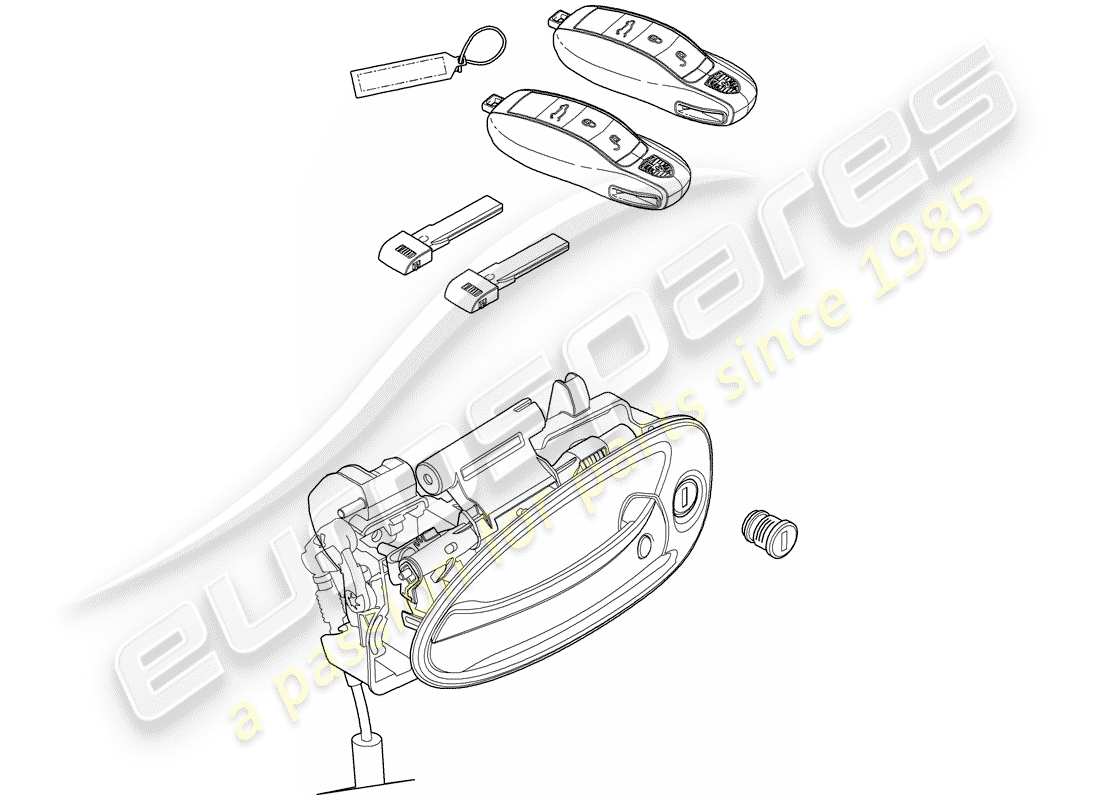 porsche 2011 (panamera 970) set di serrature diagramma delle parti