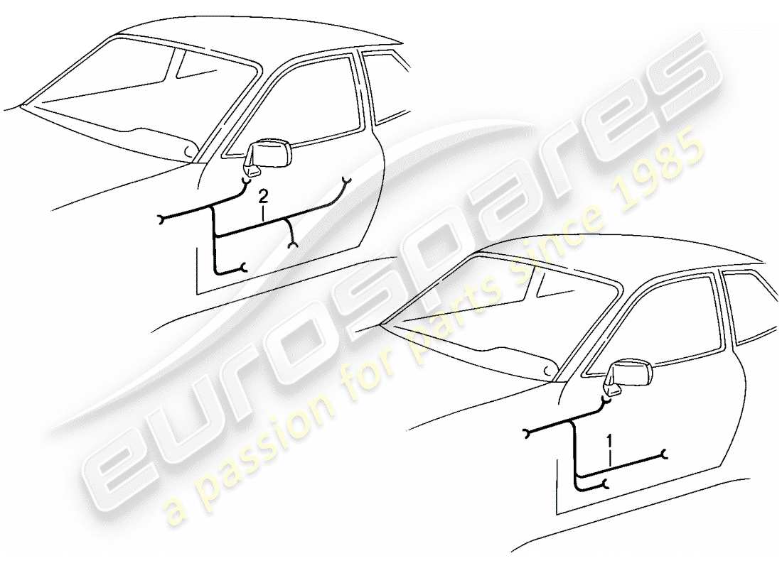 porsche 1986 (944) cablaggi - porte diagramma delle parti