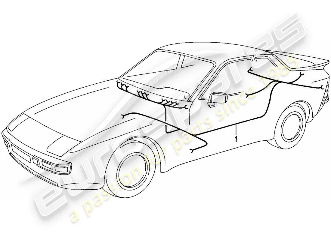 porsche 1986 (944) cablaggi - abitacolo passeggeri diagramma delle parti