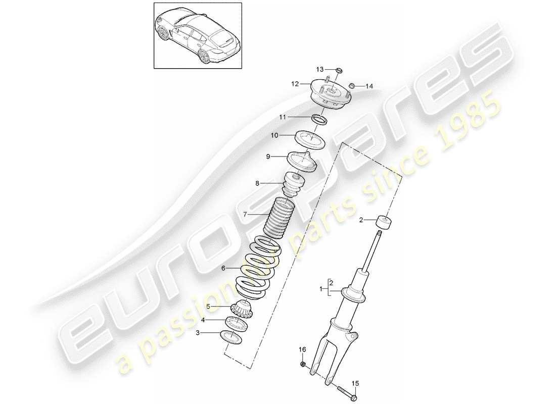 porsche 2013 (panamera 970) schema delle parti sospensione