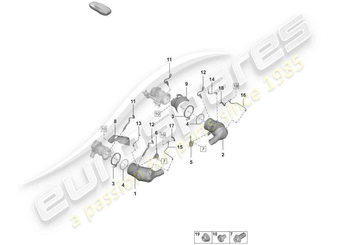 porsche 2020 (992-1) catalizzatore diagramma delle parti