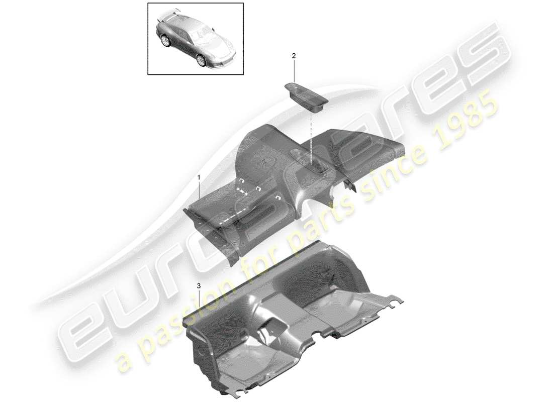porsche 2016 (991-1 r/gt3/rs) copertina diagramma delle parti