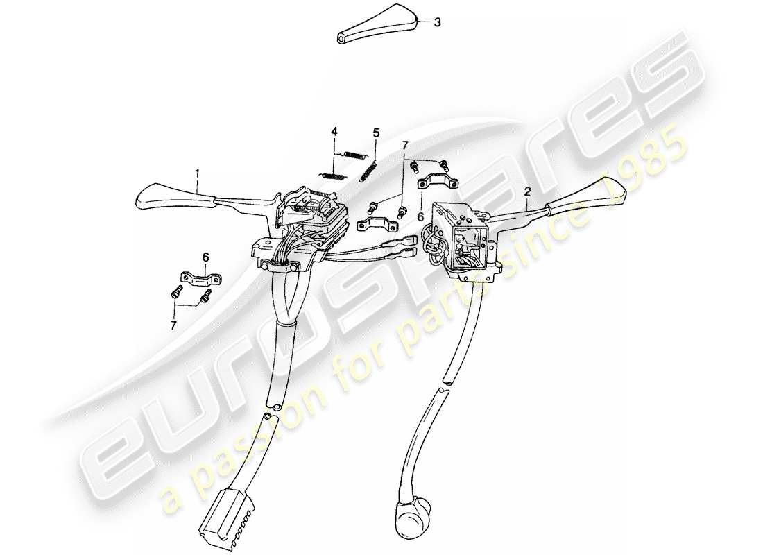 porsche 1972 (914) interruttore piantone sterzo diagramma delle parti