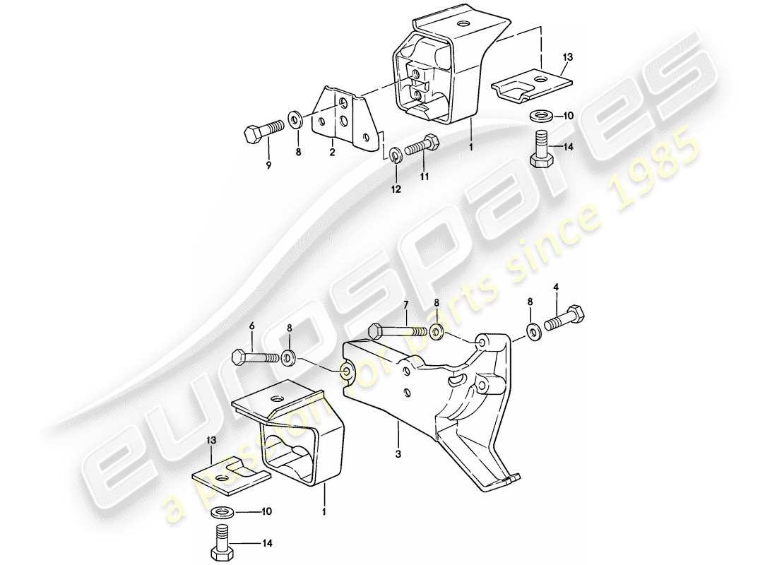 porsche 1978 (924) sospensione della trasmissione - cambio automatico diagramma delle parti