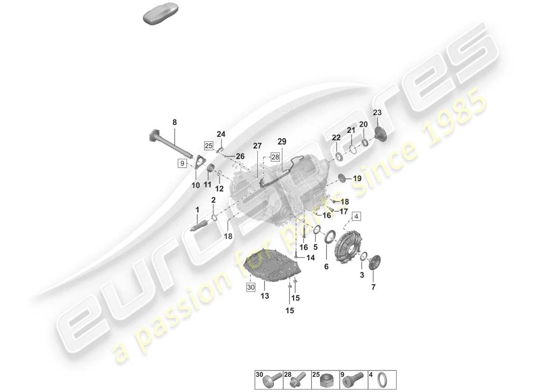 porsche 2019 (992-1) 8-speed cambio a doppia frizione diagramma delle parti