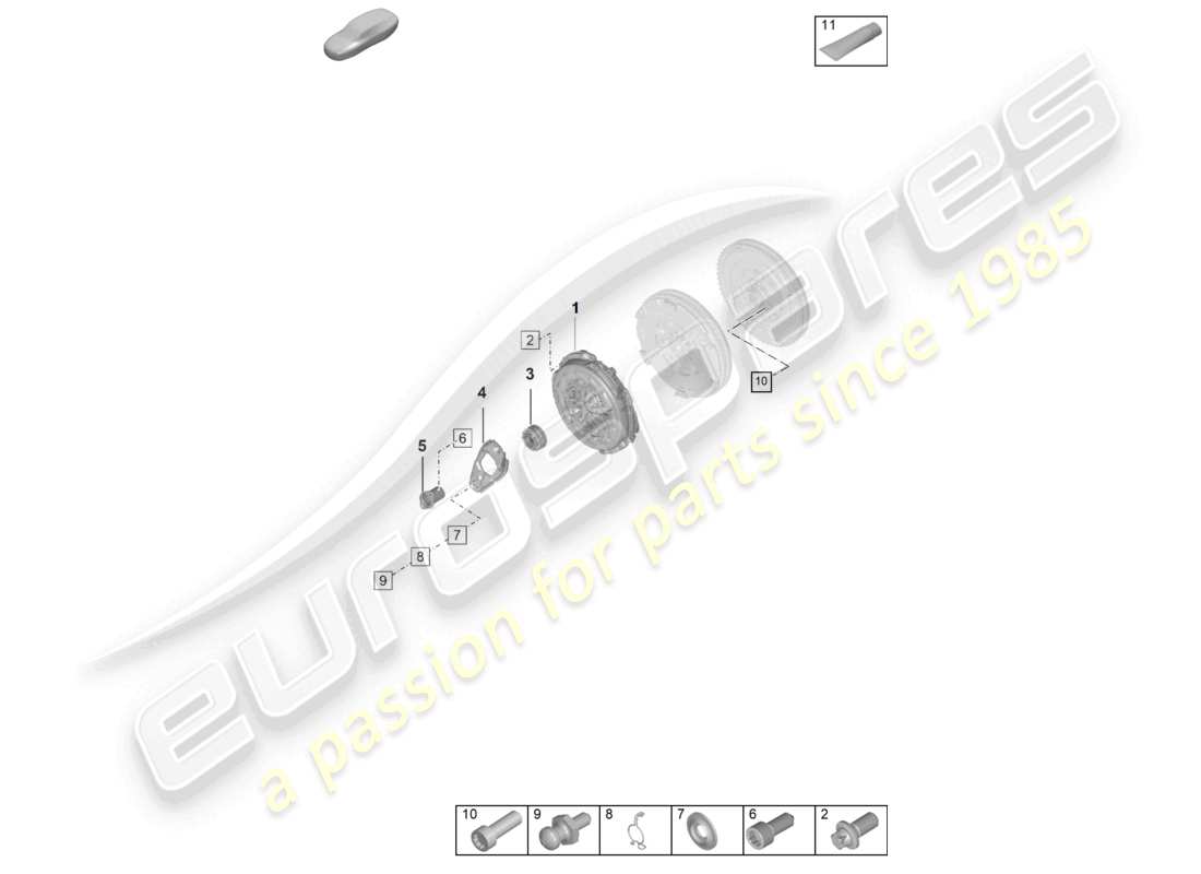 porsche 2019 (992-1) cambio manuale frizione diagramma delle parti