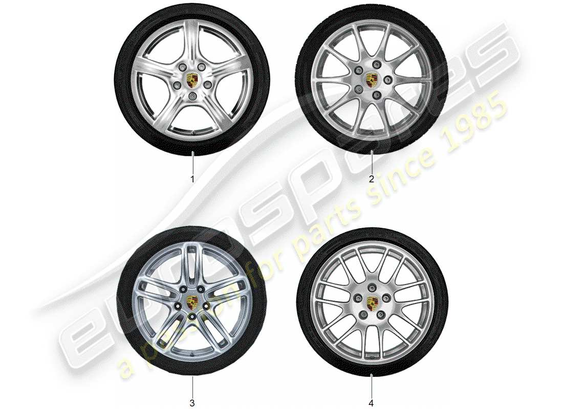 porsche 2020 (tequipment panamera) ruota a disco 'alum' con inverno schema delle parti