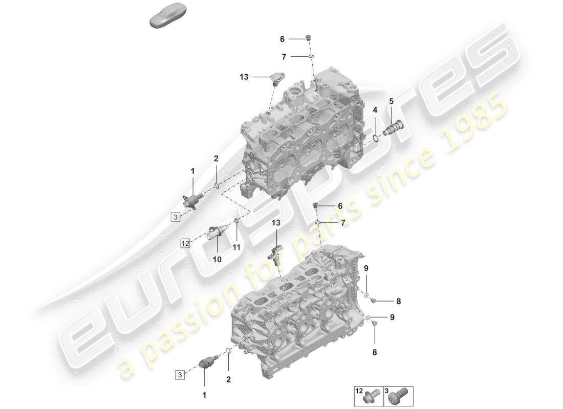 porsche 2020 (992-1) testata diagramma delle parti
