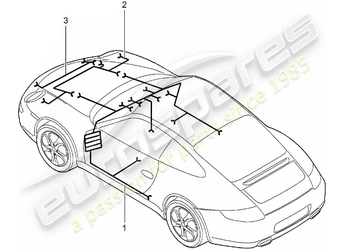 porsche 2007 (997-1) cablaggi diagramma delle parti