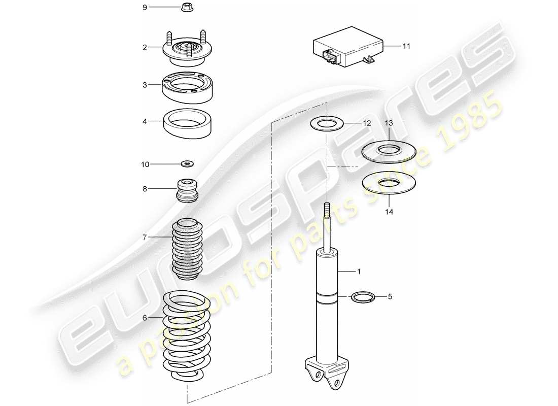 porsche 2007 (997-1) ammortizzatore diagramma delle parti
